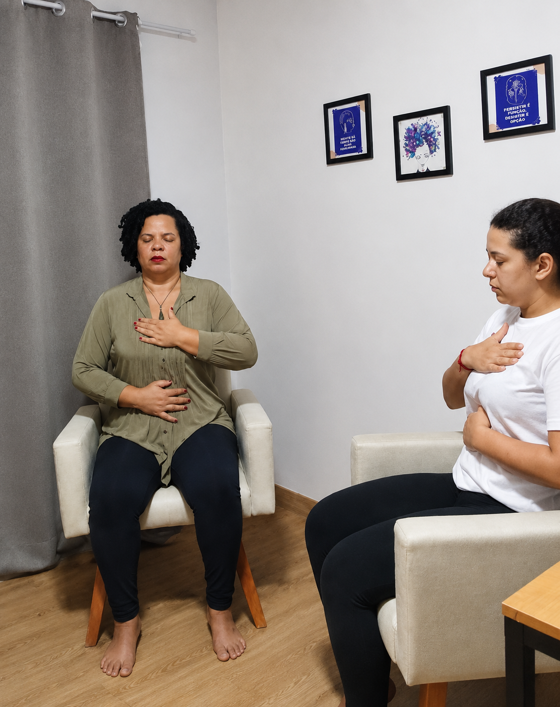 Exercício de respiração e presença corporal
